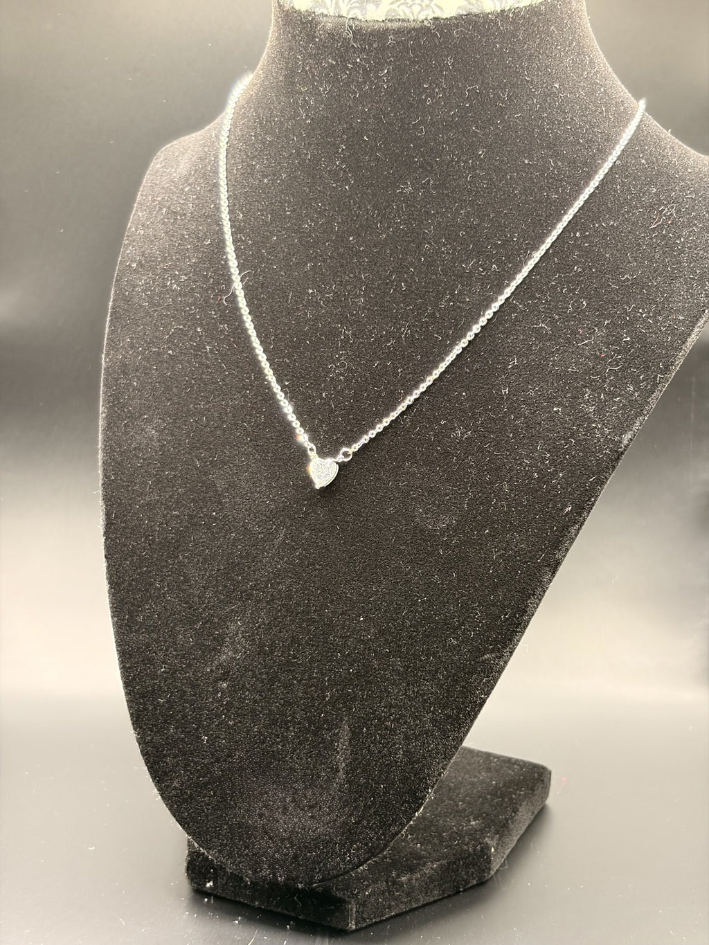 Silver Chain with Moissanite Heart Pendant